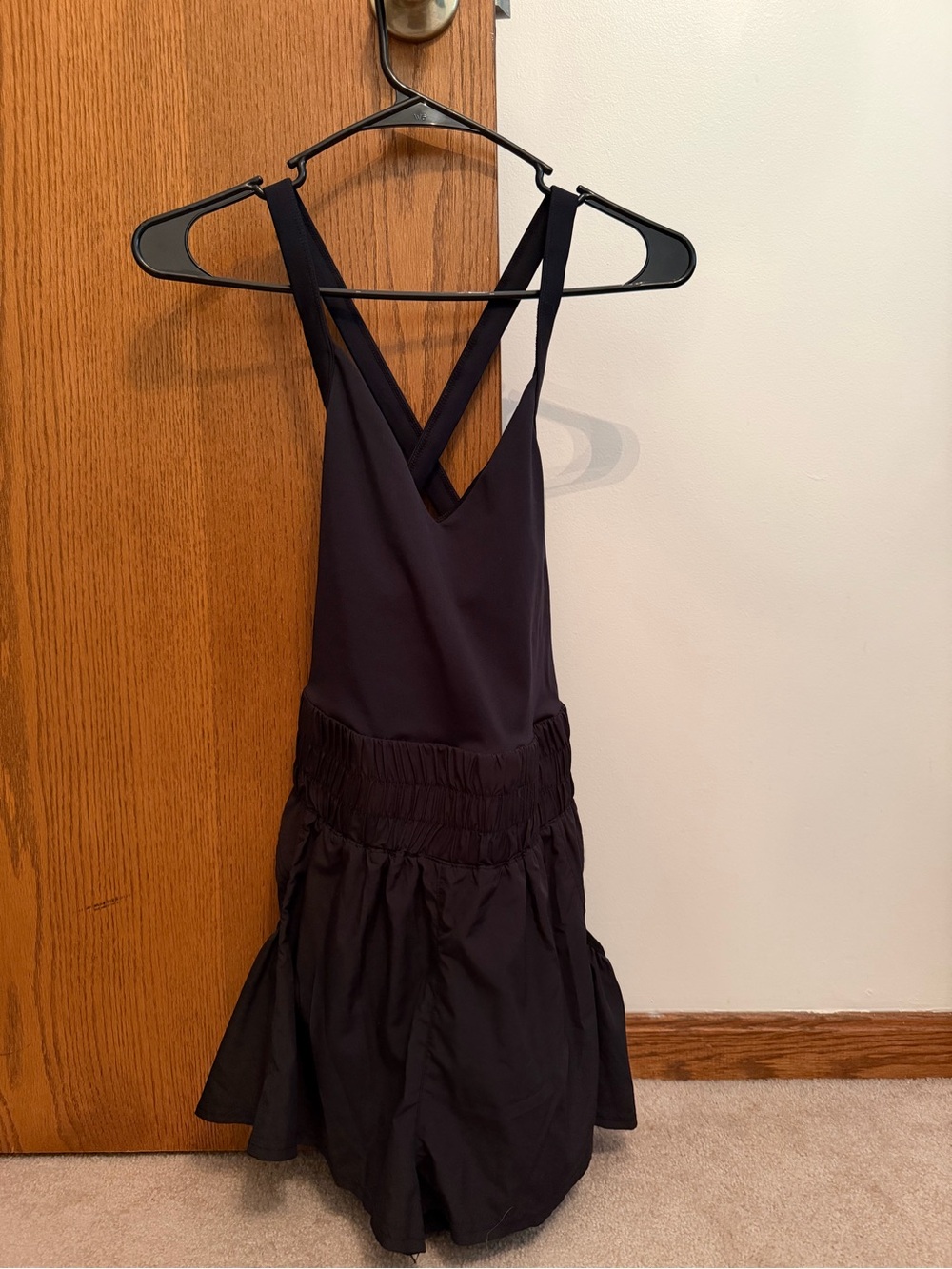 FP Movement by Free People Black Crossback Jumpsuit Romper